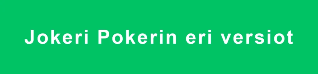 jokeri pokeri